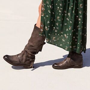 Free People Georgia Tall Boot in Smoke (Grey / Black)